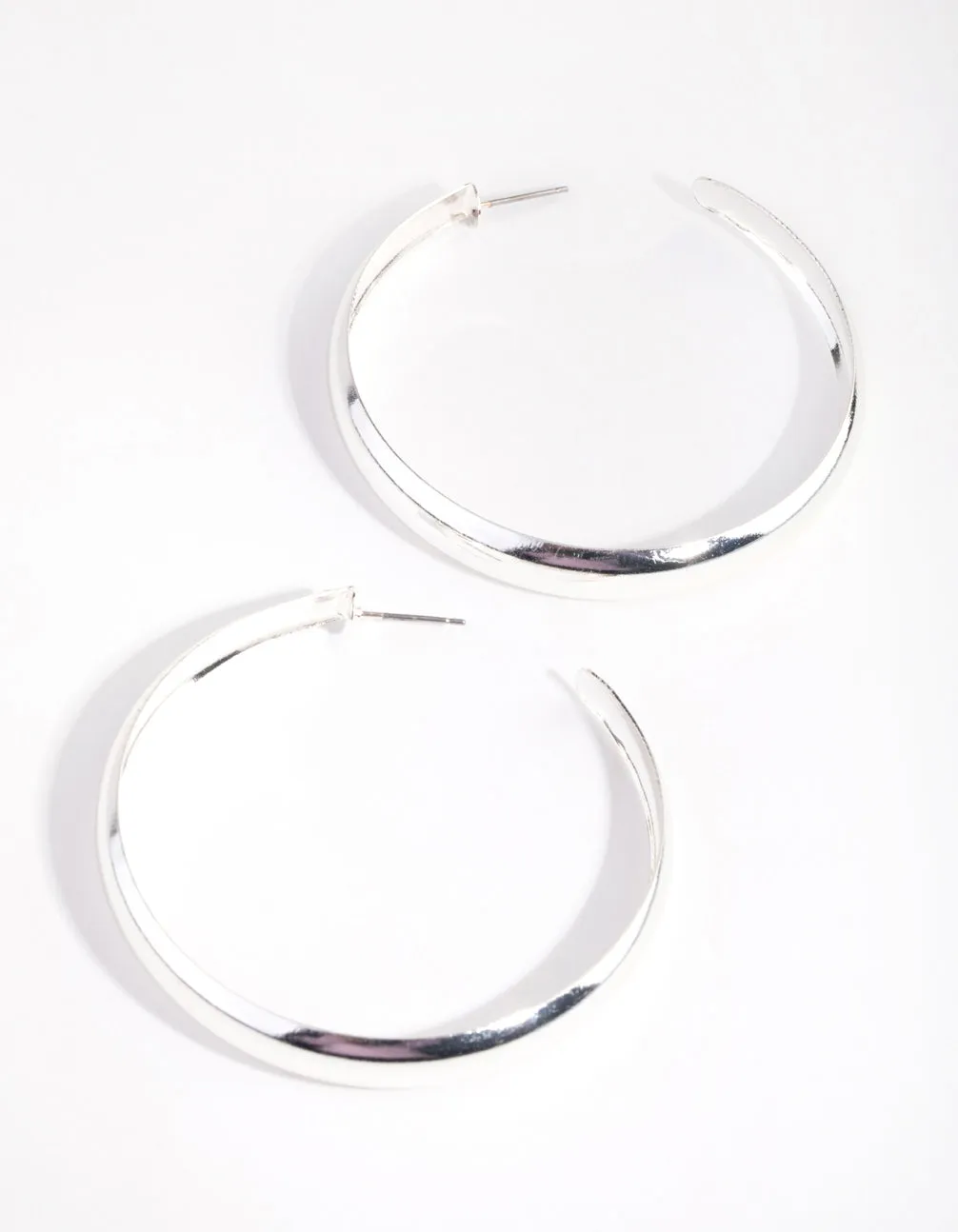 Silver 60mm Hoop Earrings Big Ornament Contemporary Vibe