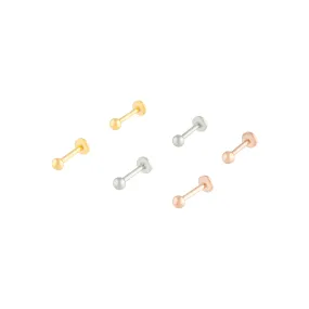 Mixed Metal Flat Back Ball Earring 6-Pack Wedding Trinket