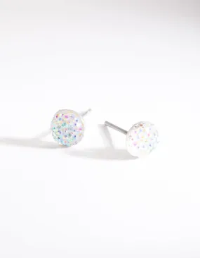 Beautiful Vibe Luxurious Adornment Glittery Jelly Dome Stud Earrings
