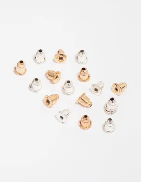 Gold & Silver Mixed Earring Backing Kit Unique Embellishment Trendy Ornament