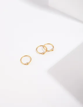 Large Accessory Star-Shaped Trinket Gold Ball Hoop Body Jewellery