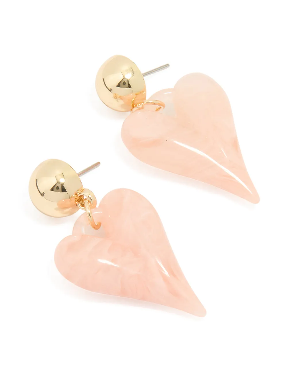 Gold Bubble Heart Drop Earrings Glittery Item Chic Choice