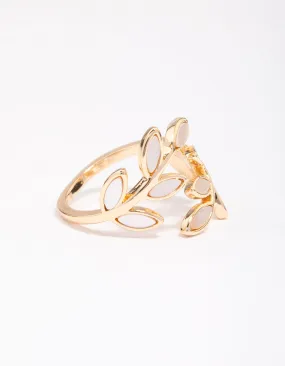 Trendy Appearance Secure look Gold Cats Eye Laurel Ring