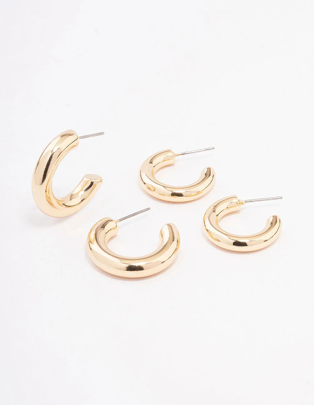Fashionable Vibe Gold Chubby Hoop Earring Pack