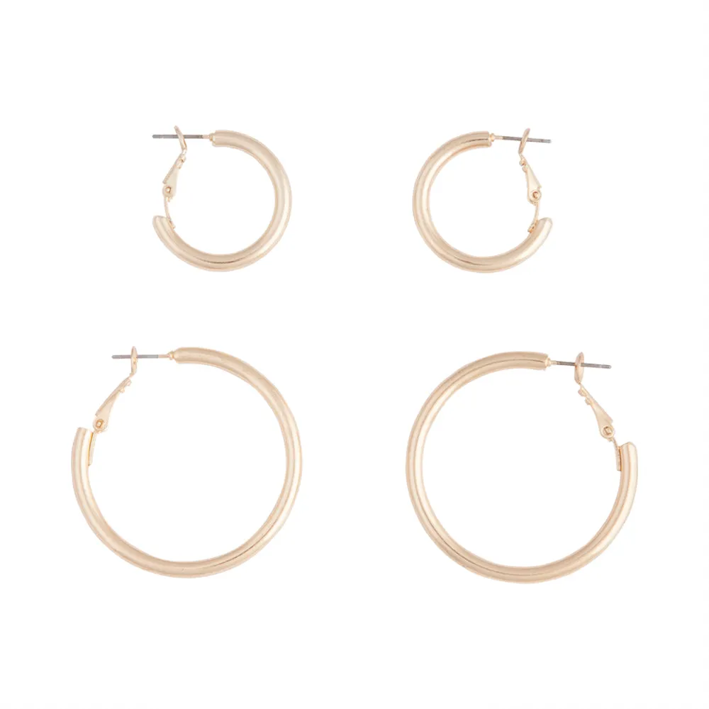 Gold Chunky Hoop Pack Avant-Garde Piece
