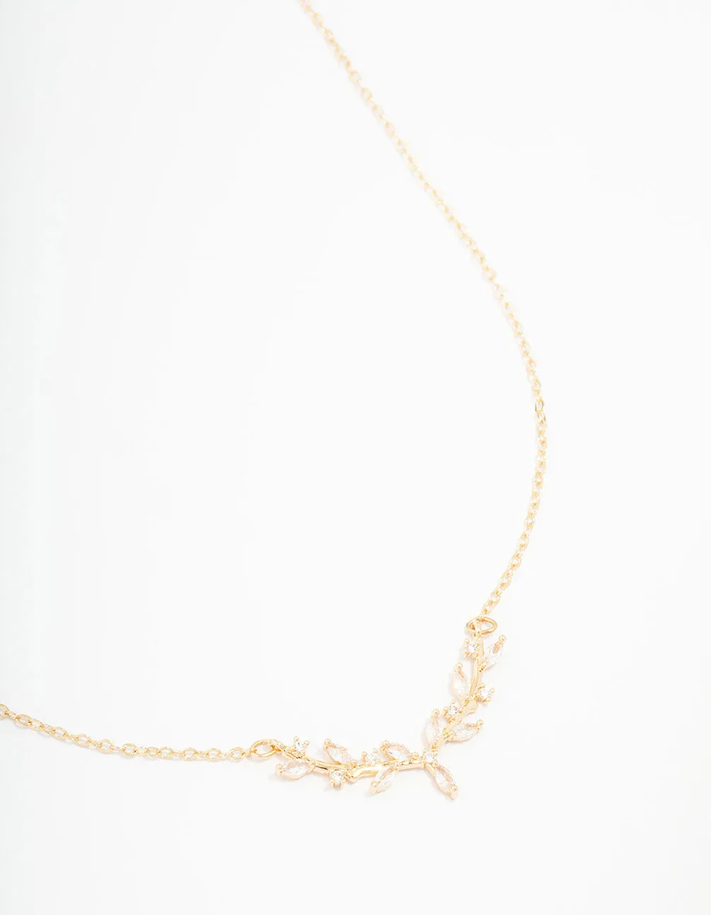 For Bride Gold Cubic Zirconia Vine Necklace
