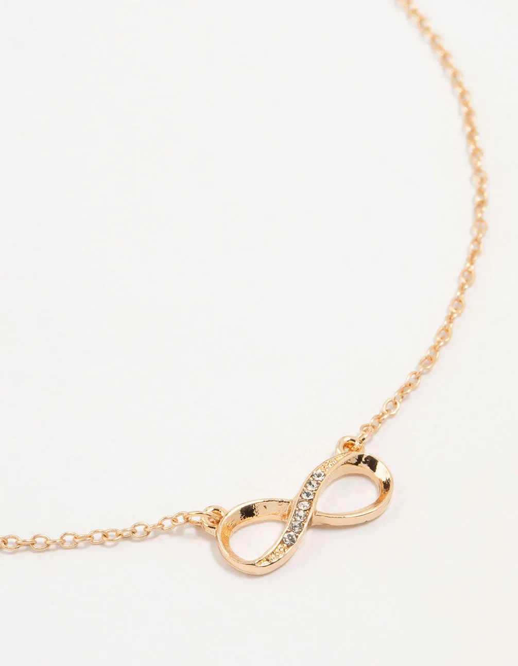 Gold Diamante Infinity Necklace Graceful Gift Busy Life