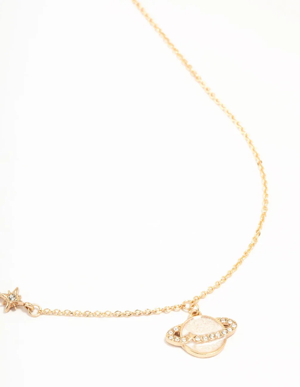 Superb Design Gold Enamel Planet Drop Necklace