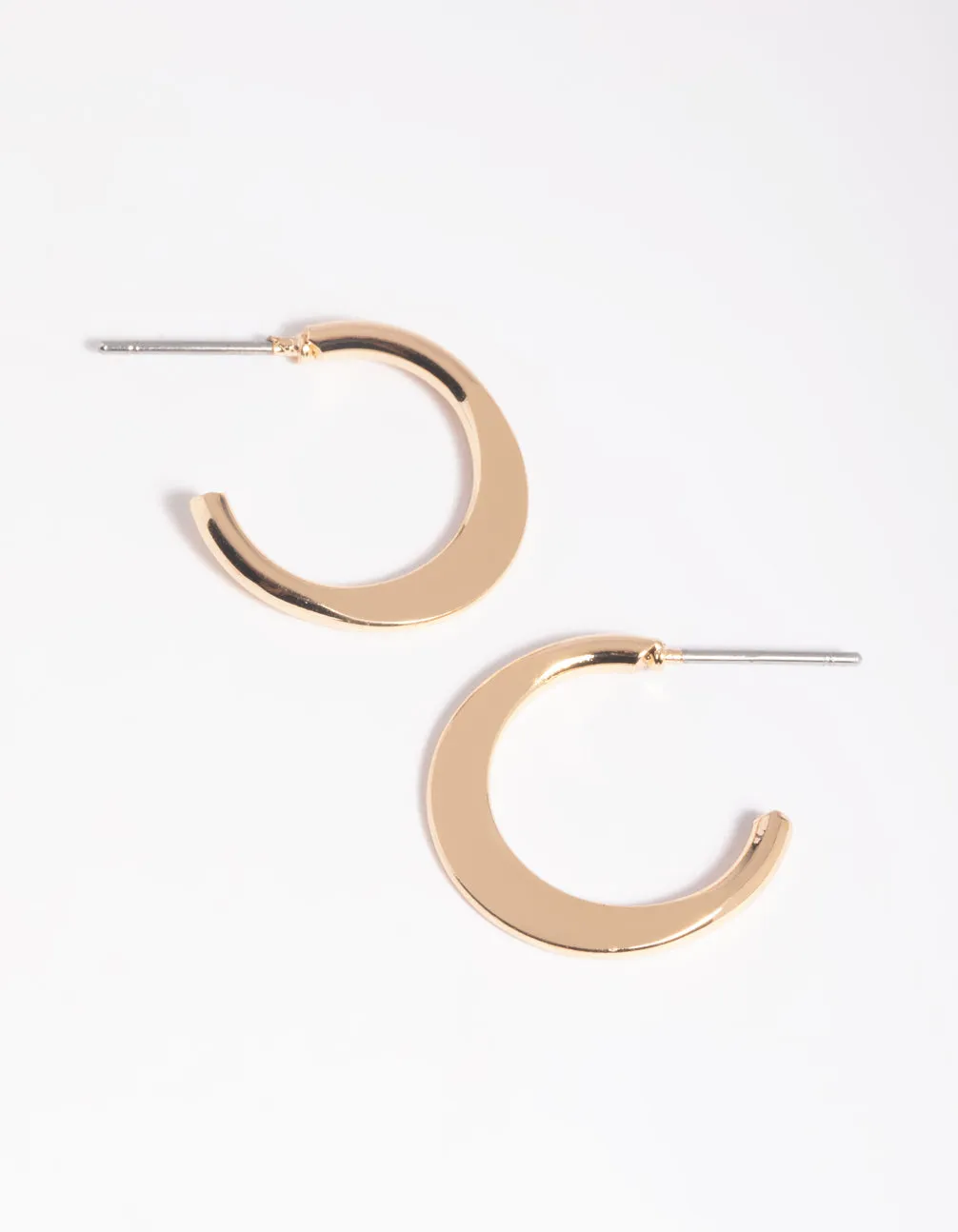 Exquisite Product Lightweight Item Gold Flat Huggie Hoop Earrings