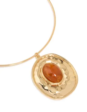 Gold Gem Molten Necklace Fresh Accent