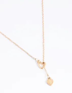 Ancient Adornment Gold Heart Thread Necklace