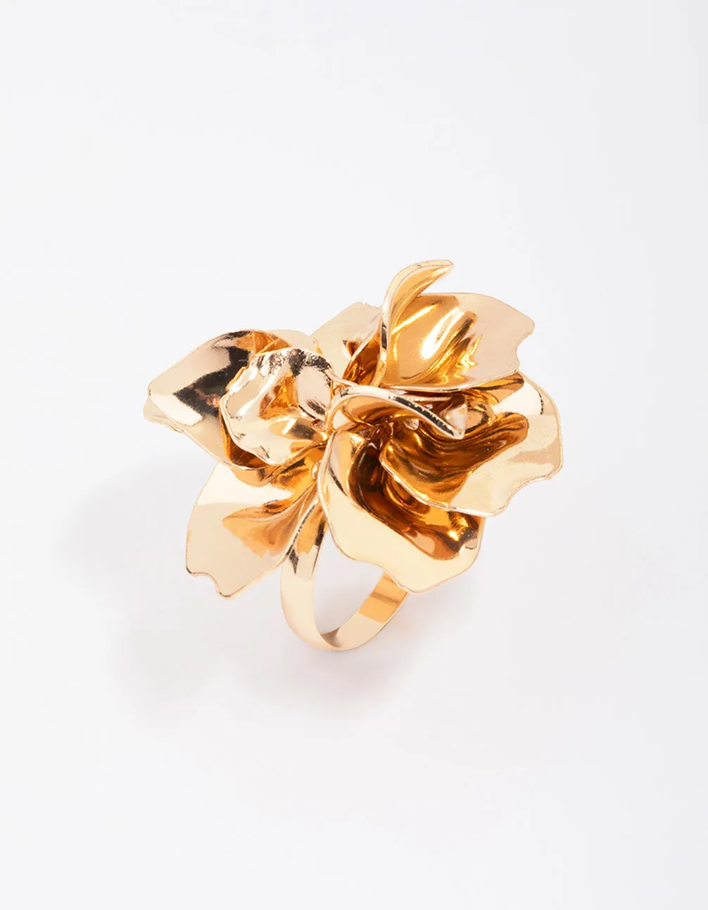 Gold Metal Flower Ring Bold Ornament Fantastic Decoration