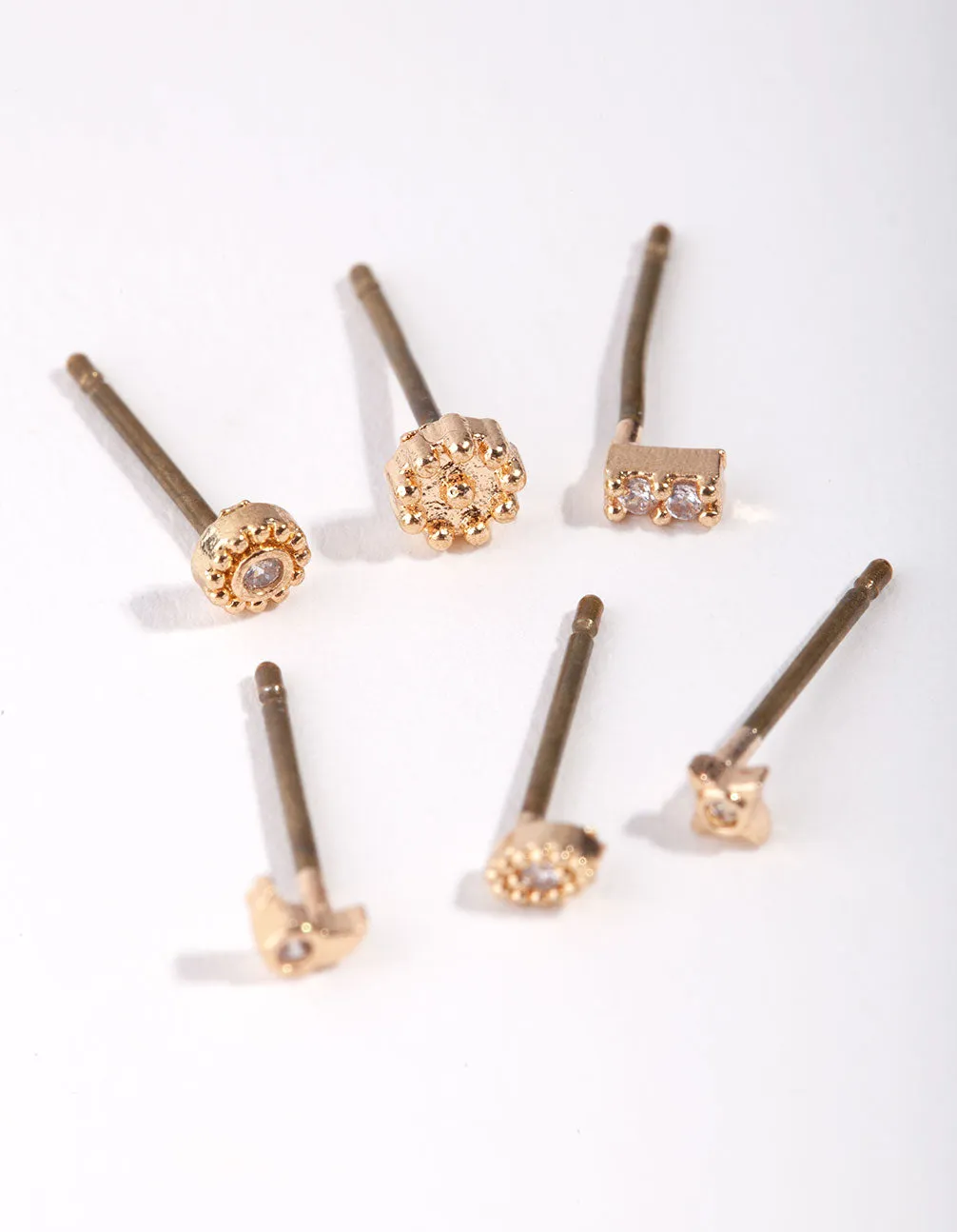 Gold Micro Celestial Earrings Business Accent Shiny Decor