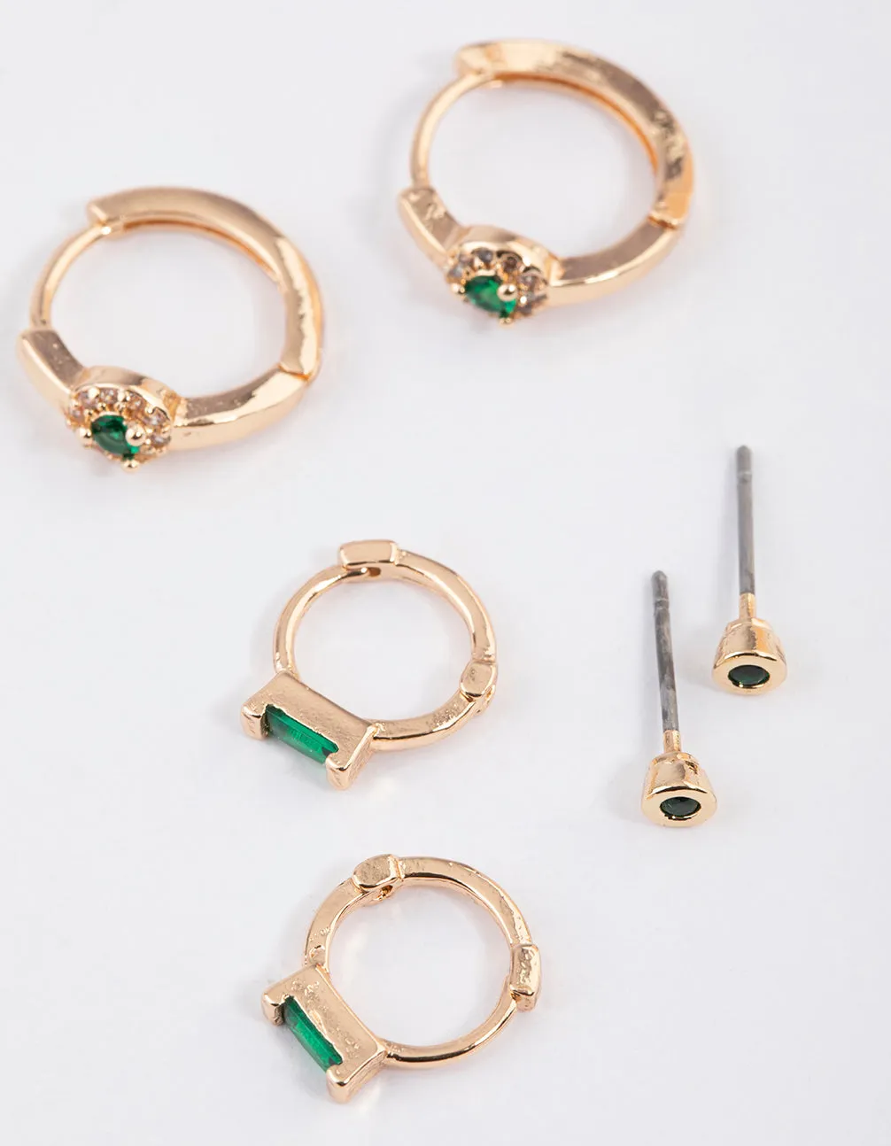 Magnificent Decoration Gold Mixed Shape Diamante Earrings Pack