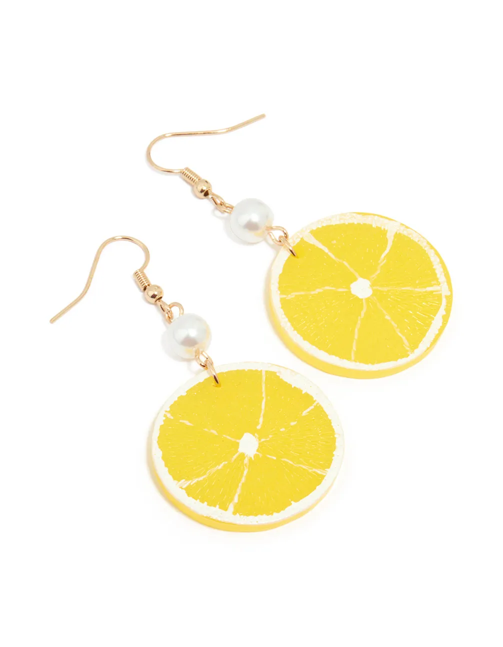 Gold Pearl Lemon Drop Earrings Attractive Decor