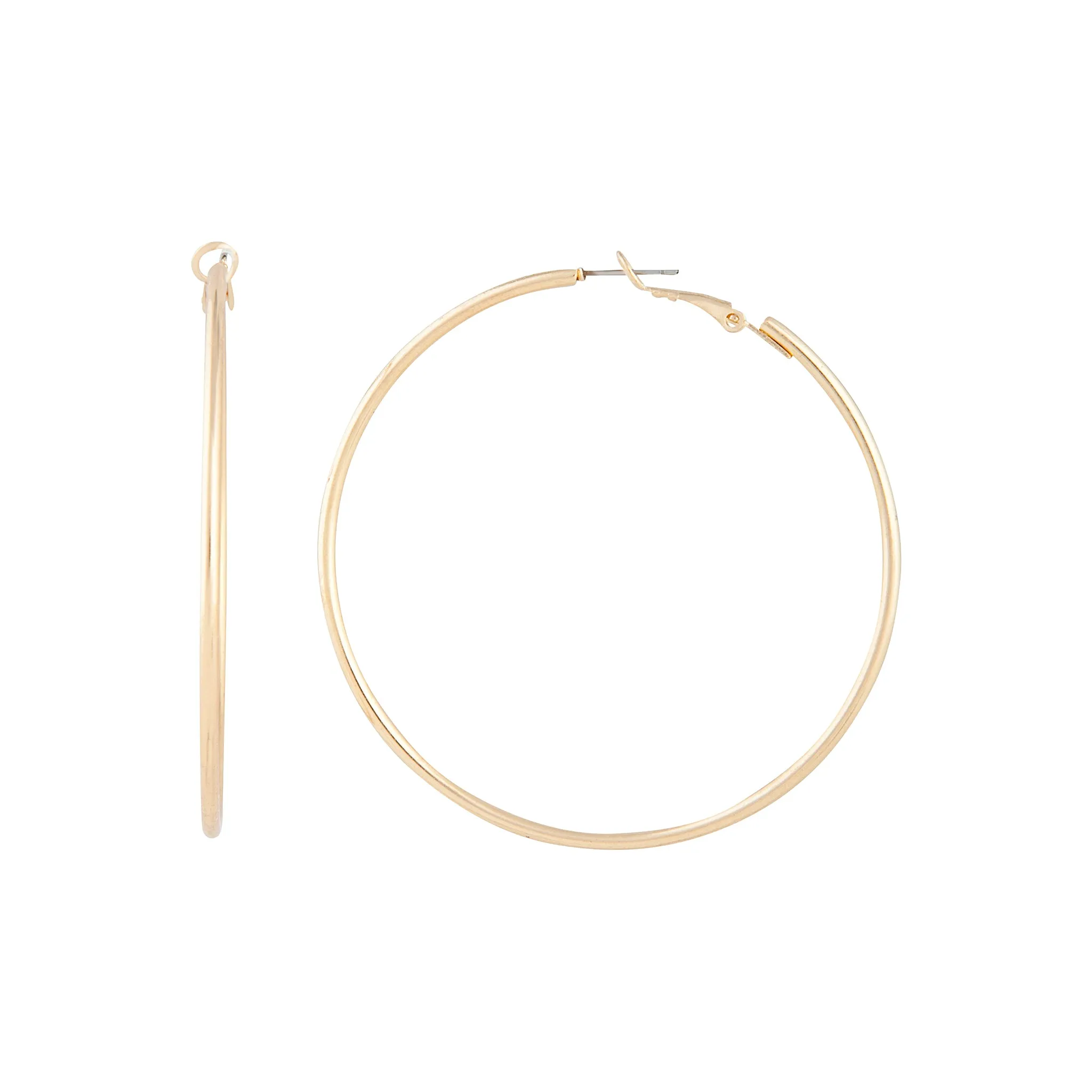 Gold Plain Tube Hoop Earrings Radiant Choice