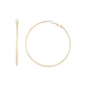 Gold Plain Tube Hoop Earrings Radiant Choice