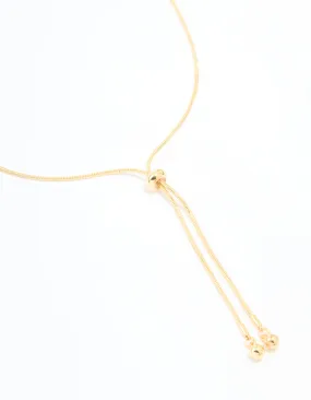 Genuine Smile Beach Vacation Jewelry Gold Plated Adjustable Toggle Y-Necklace