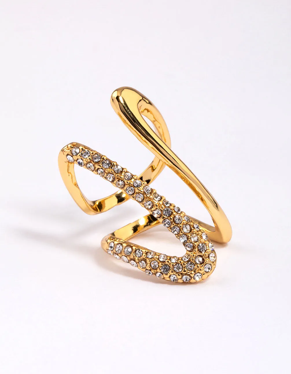 Statement Piece Gold Plated Blingy Split Ring