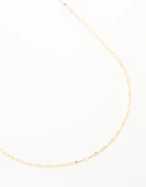 Seasonal Look Gold Plated Brass Detailed Chain Necklace