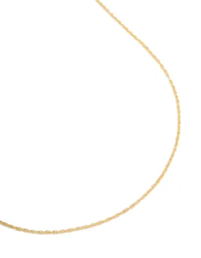 Gold Plated Brass Thin Twist Chain Necklace Personal Style Pure Finish