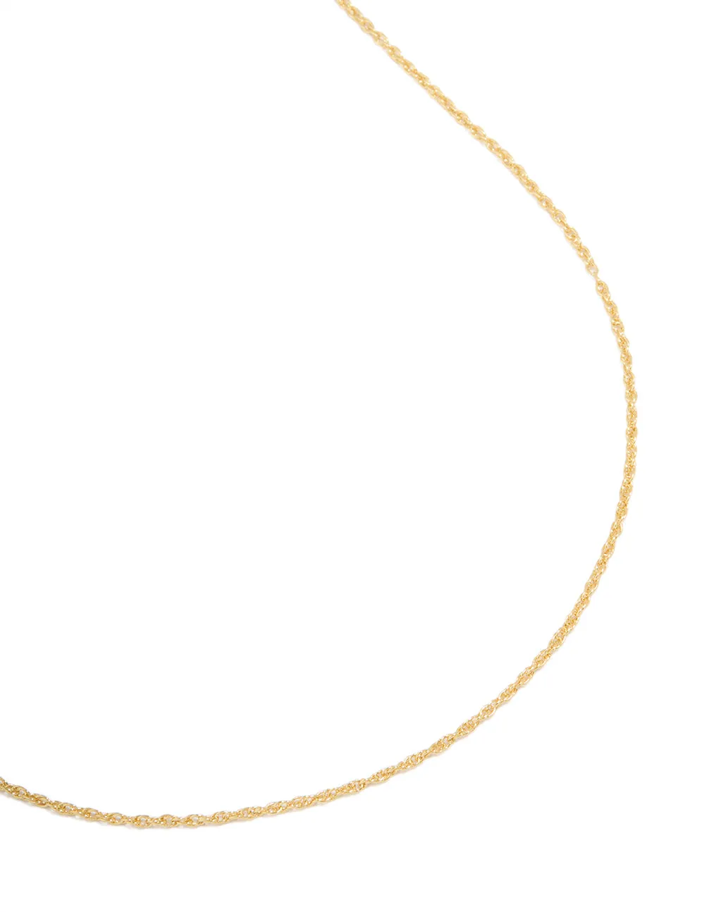 Gold Plated Brass Thin Twist Chain Necklace Exclusive Appeal