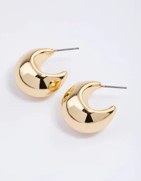 Gold Plated Chunky Bubble Hoop Earrings Petite Trinket