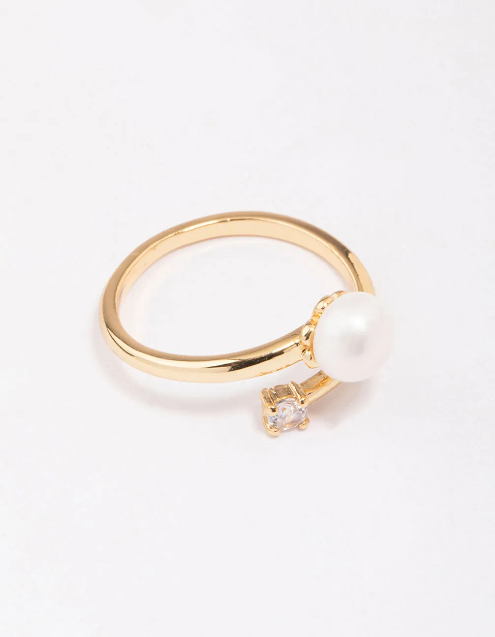 Gold Plated Dainty Cubic Zirconia Wrap Ring Neutral Spark Shiny Style