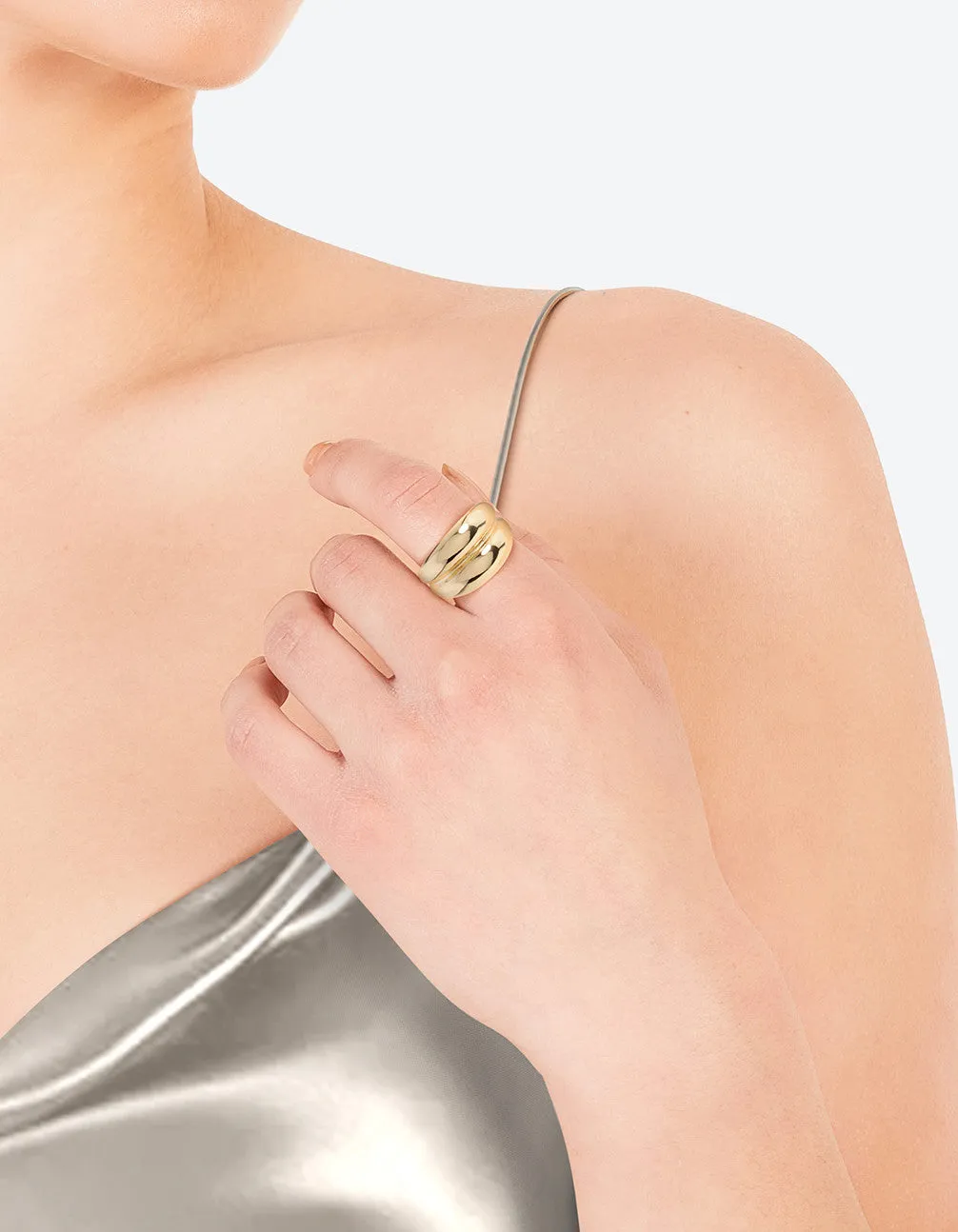 Gold Plated Double Band Ring Personal Gift