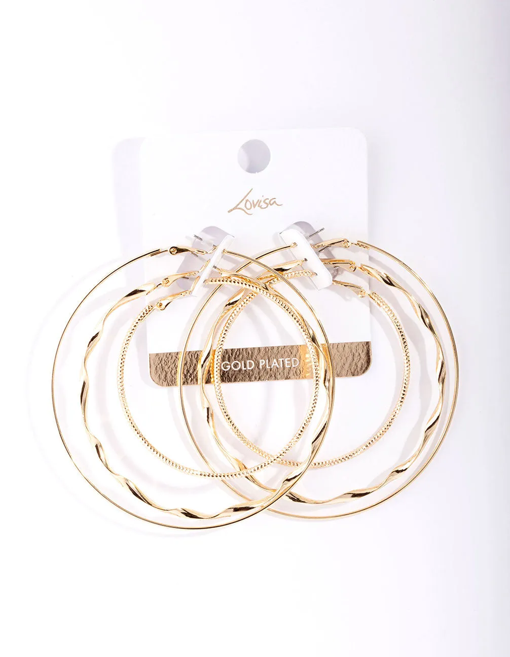 Gold Plated Hoop Pack Corporate Accent Abstract Trinket