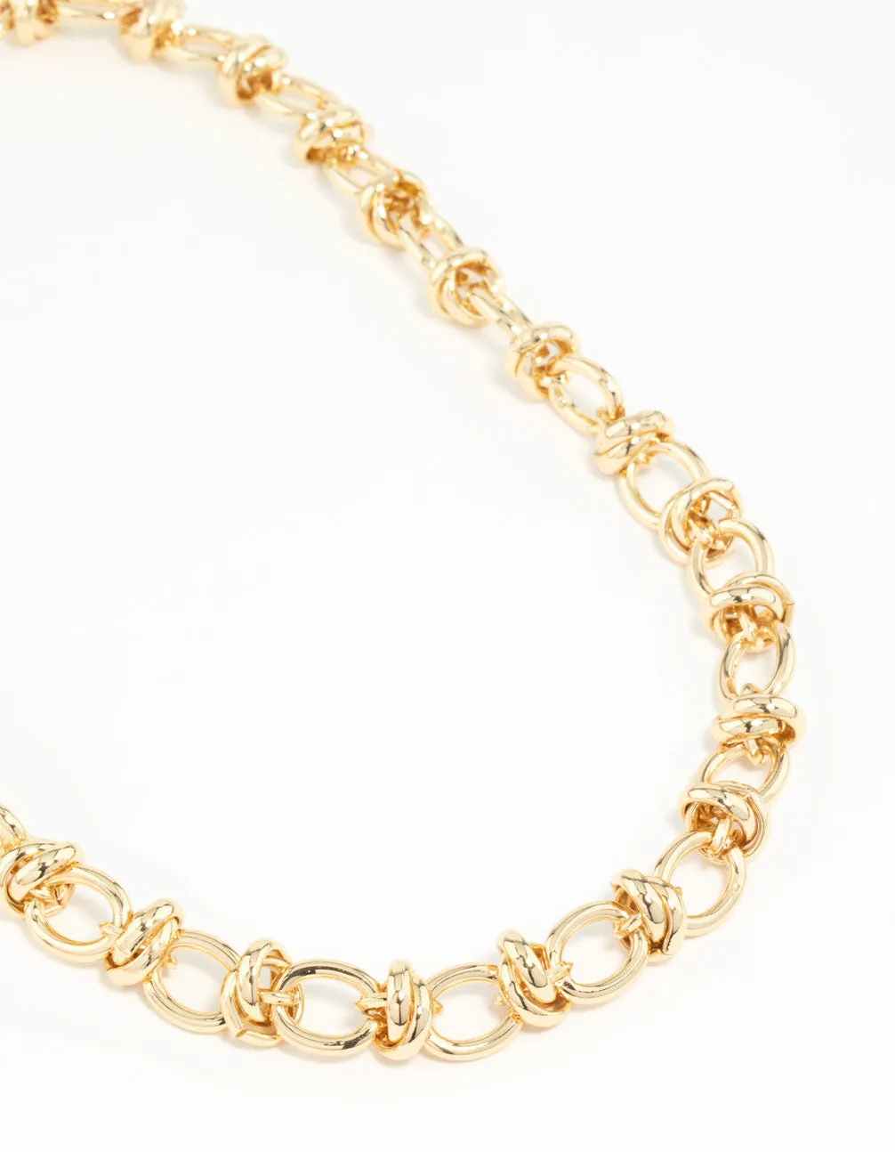 Daily Touch Gold Plated Knotted Chain Necklace