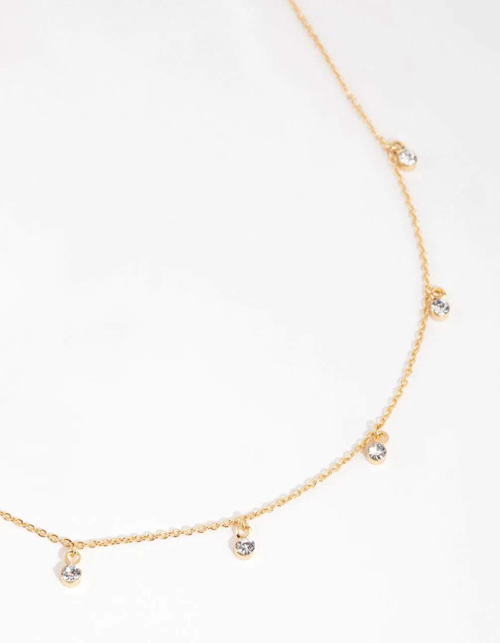 Gold Plated Mini Diamante Necklace For Teacher