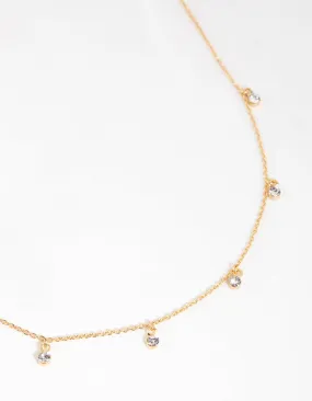 Gold Plated Mini Diamante Necklace For Teacher