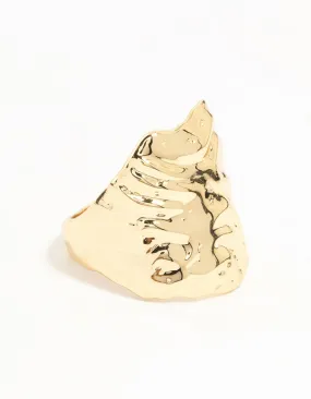 Gold Plated Molten Shield Ring Scratch Proof Exhibition Piece