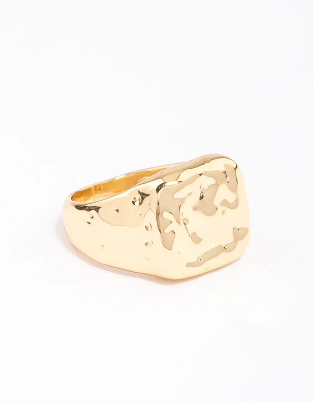Daily Expression Wonderful Symbol Gold Plated Molten Signet Ring
