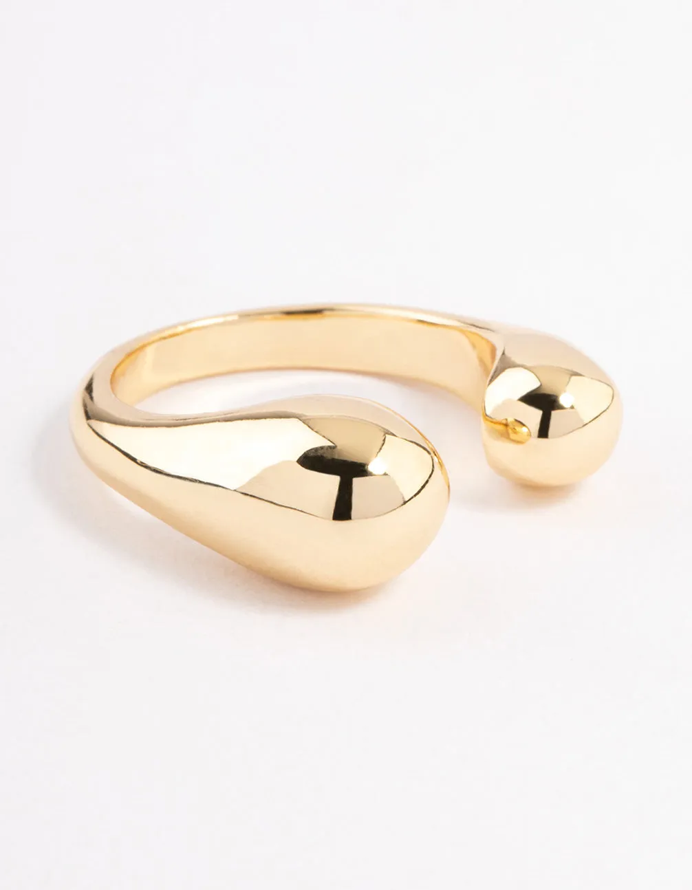 Branded Gift Gold Plated Open Sphere Ring