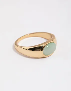 Traditional Design Fashionable Product Gold Plated Oval Signet Ring