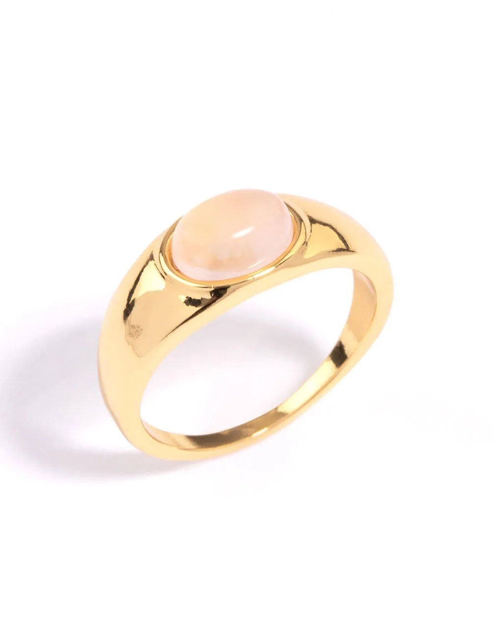 Designer Work Gold Plated Oval Signet Ring