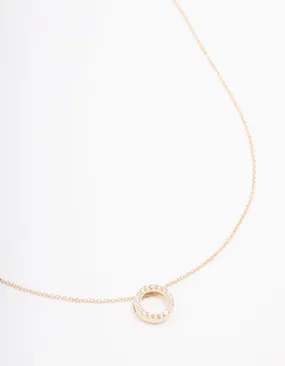 great design Daily Look Gold Plated Pave Sterling Silver Circle Pendant Necklace