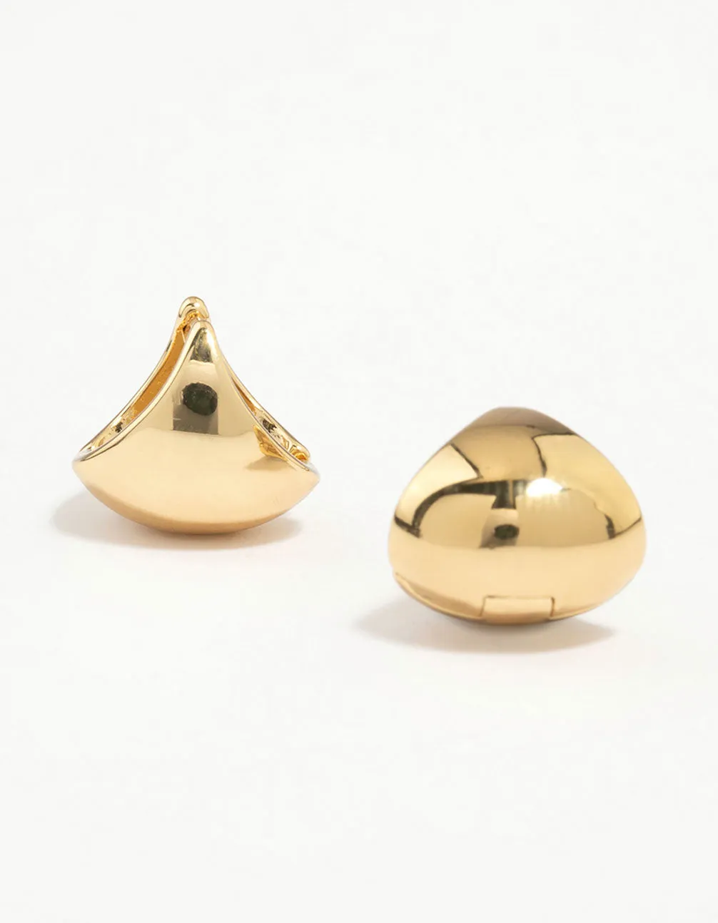 Heart-Shaped Ornament Graceful Creation Gold Plated Round Bottom Hoop Earrings