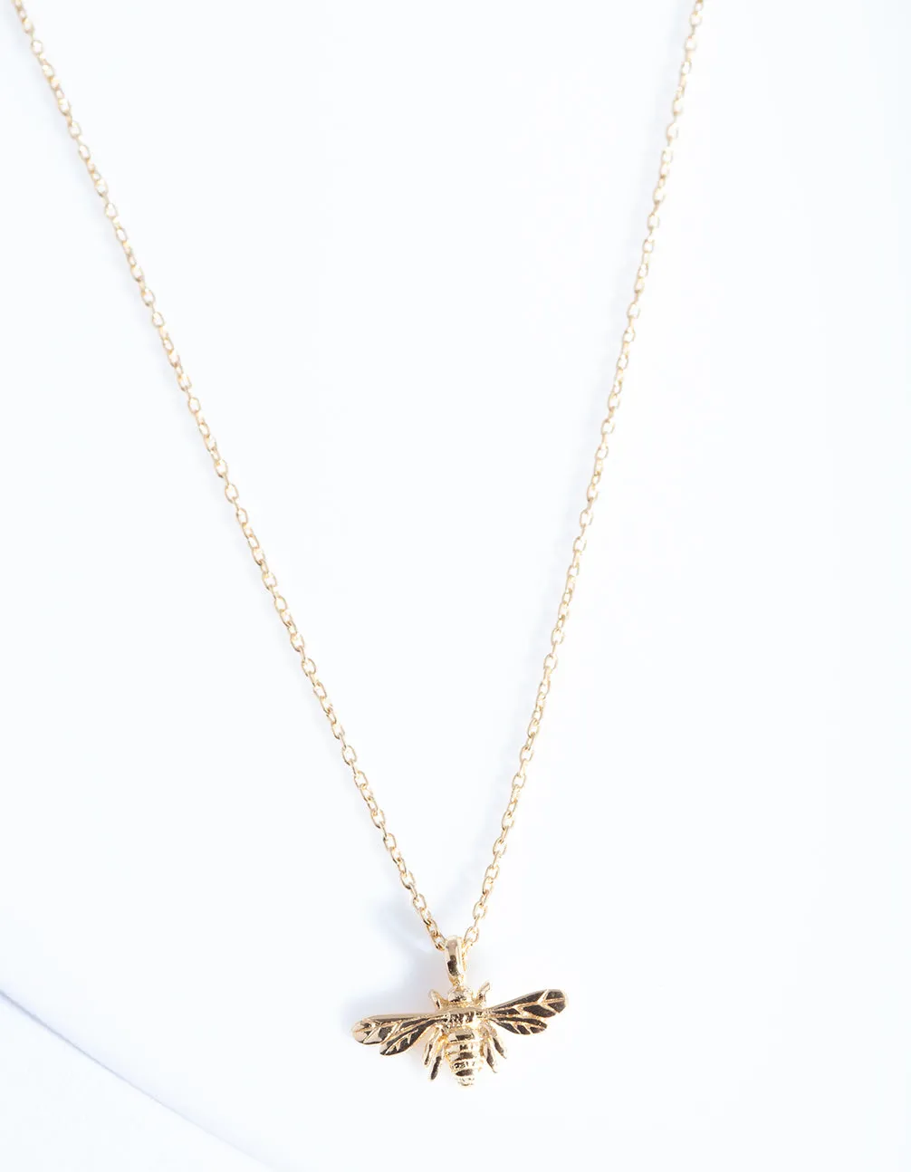 Popular Piece Versatile Style Gold Plated Sterling Silver Bee Necklace