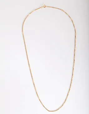 Gold Plated Sterling Silver Box Chain Necklace gentle touch Elegant Piece