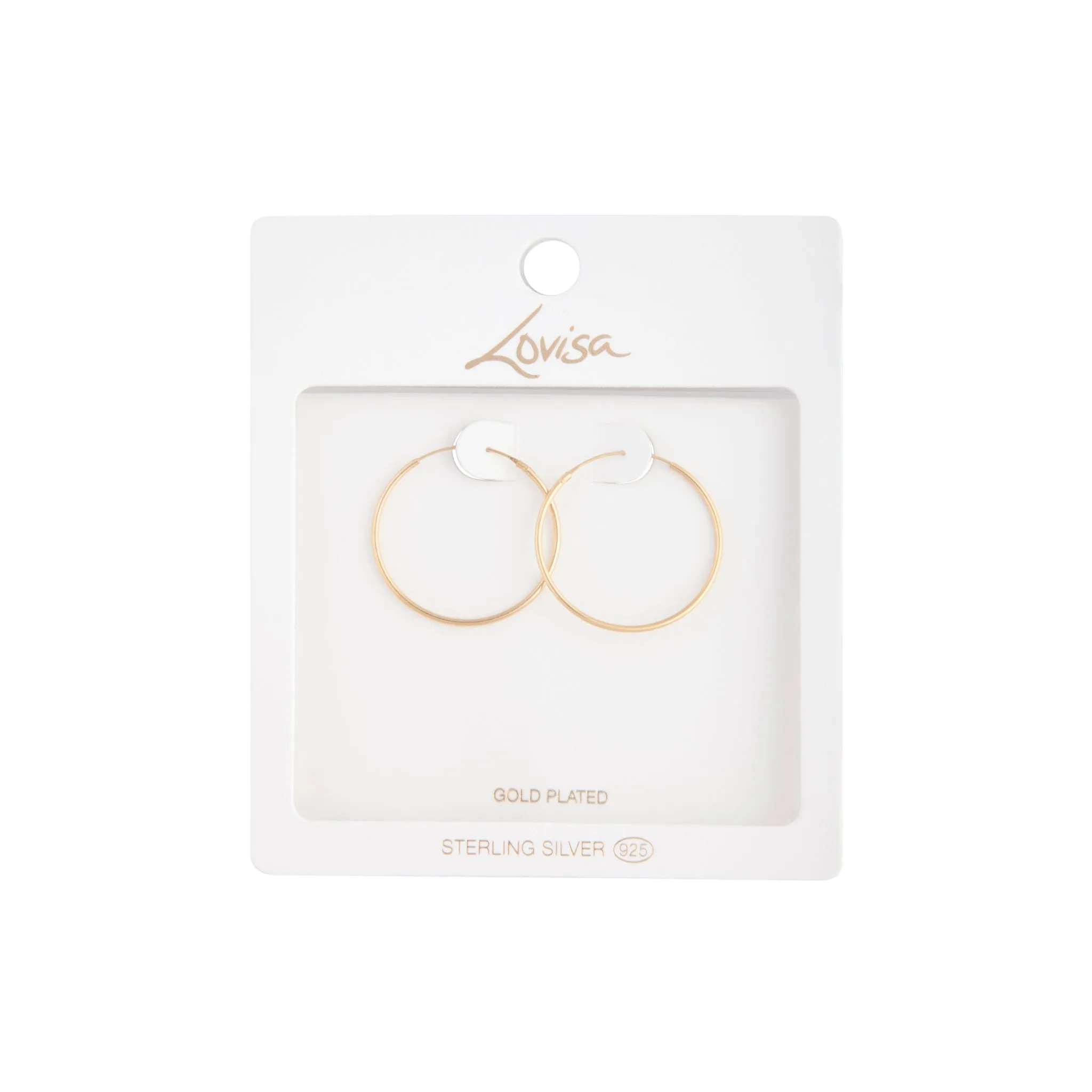 Gold Plated Sterling Silver Classic 30mm Hoop Unique Item Graceful Product