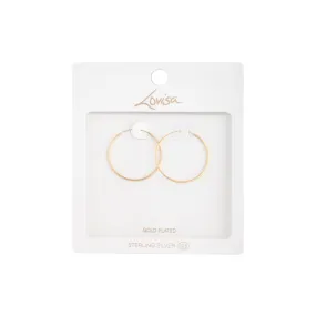 Gold Plated Sterling Silver Classic 30mm Hoop Unique Item Graceful Product