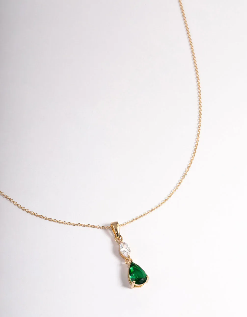 Gold Plated Sterling Silver Marquise & Pear Pendant Necklace Trendsetter Pick Custom Style