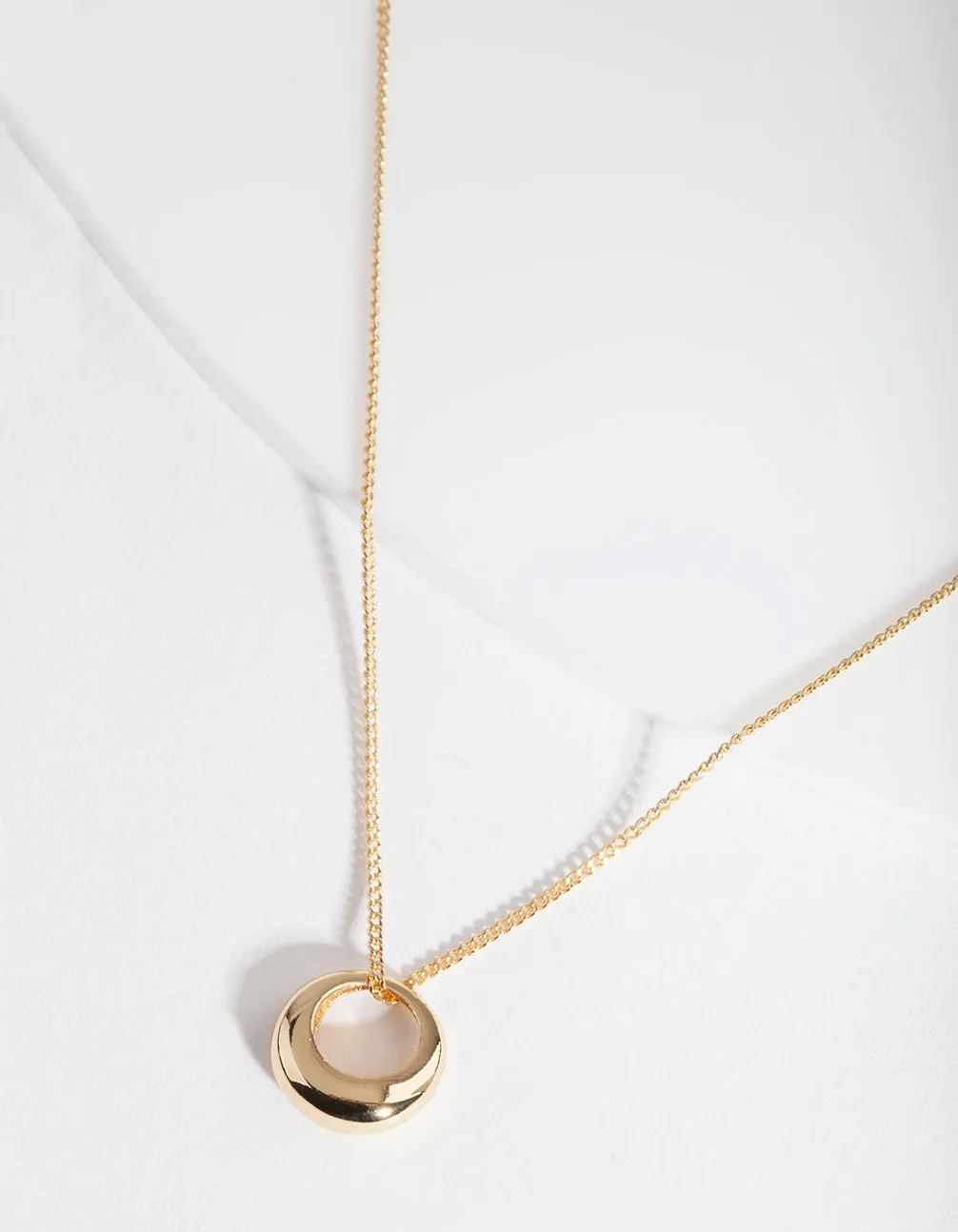 For Colleague Moment Accessory Gold Plated Sterling Silver Organic Open Circle Necklace