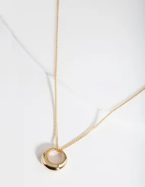 For Colleague Moment Accessory Gold Plated Sterling Silver Organic Open Circle Necklace