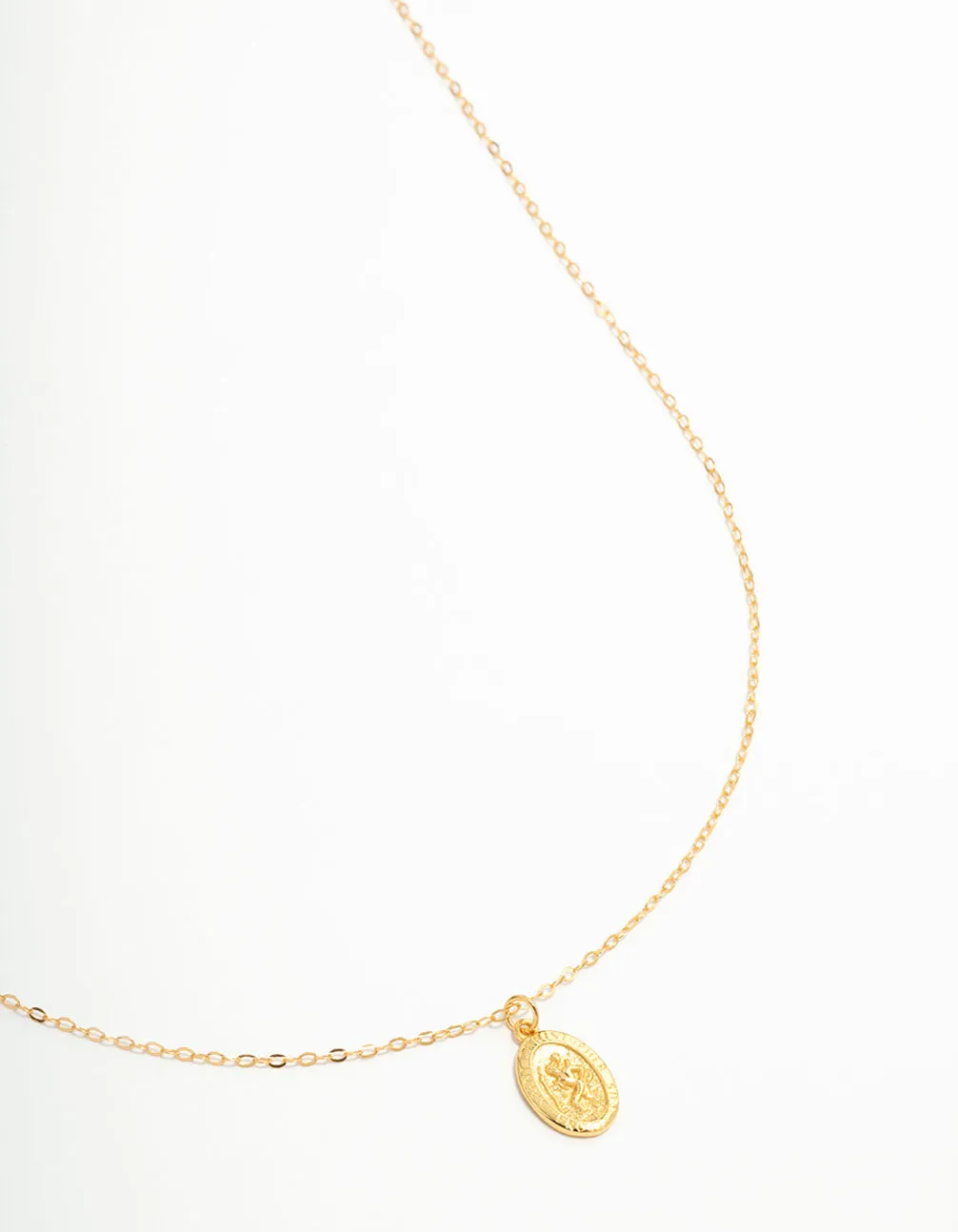 Magnificent Piece Gold Plated Sterling Silver St. Christopher Pendant Necklace