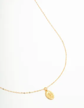 Magnificent Piece Gold Plated Sterling Silver St. Christopher Pendant Necklace