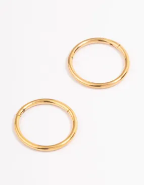 Gold Plated Surgical Steel Fine Sleeper Earrings 8mm Sturdy Creation Opulent Adornment